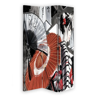 Rumdeler Dobbeltsidet roterbar, Geisha med vifte - (110x170)