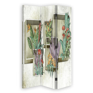 Rumdeler Dobbeltsidet roterbar, Firkantede hylder med blomster - (110x170)
