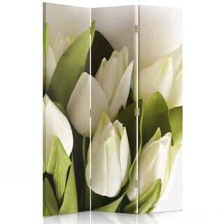 Rumdeler Dobbeltsidet roterbar, Hvide tulipanblomster - (110x170)