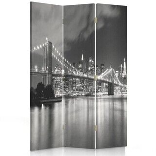 Rumdeler Dobbeltsidet roterbar, New York City Bridge Sort og hvid - (110x170)