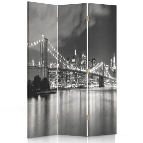 Rumdeler Dobbeltsidet roterbar, New York City Bridge Sort og hvid - (110x170)