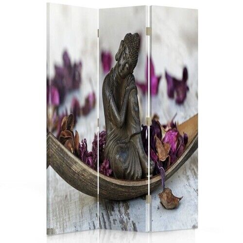 Rumdeler Dobbeltsidet roterbar, Buddha med lilla kronblade - (110x170)