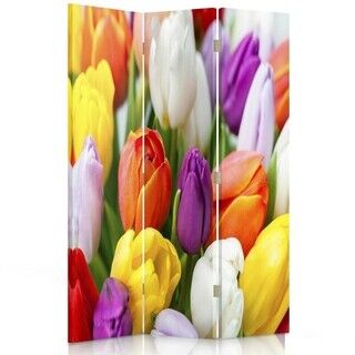 Rumdeler Dobbeltsidet roterbar, Farverige tulipaner blomster - (110x170)