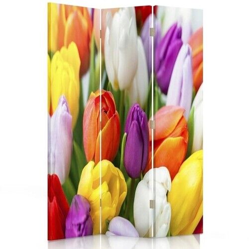 Rumdeler Dobbeltsidet roterbar, Farverige tulipaner blomster - (110x170)