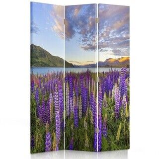 Rumdeler Dobbeltsidet roterbar, Lavendel sø blomster - (110x170)