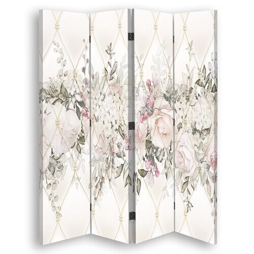 Rumdeler Dobbeltsidet, Boho blomster natur - (145x170)