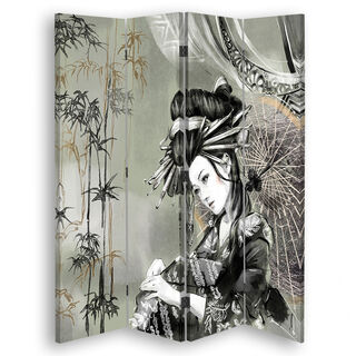 Rumdeler Dobbeltsidet, Geisha og bambus - (145x170)