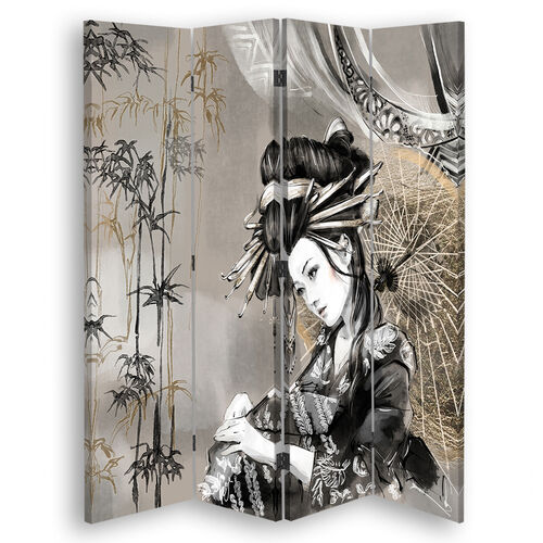 Rumdeler Dobbeltsidet, Geisha og bambus - (145x170)