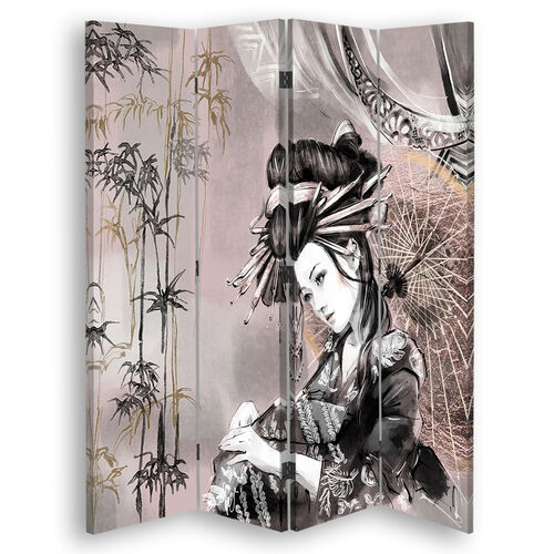 Rumdeler Dobbeltsidet, Geisha og bambus - (145x170)