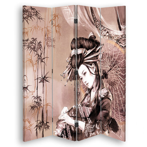 Rumdeler Dobbeltsidet, Geisha og bambus - (145x170)