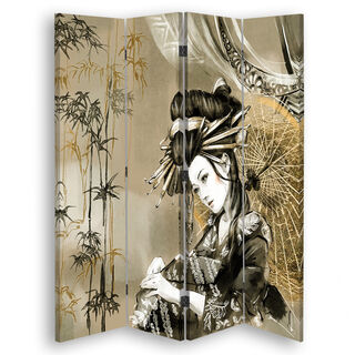 Rumdeler Dobbeltsidet, Geisha og bambus - (145x170)