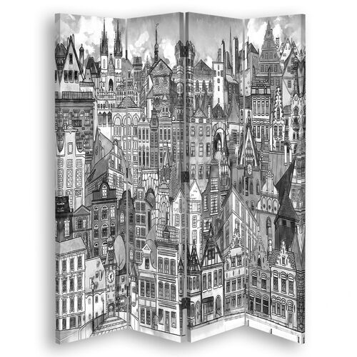 Rumdeler Dobbeltsidet, Happy city - (145x170)