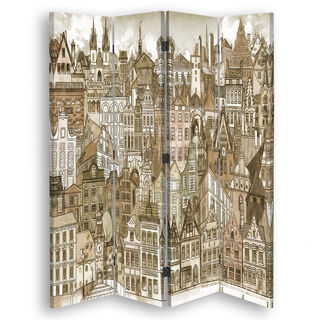 Rumdeler Dobbeltsidet, Happy city - (145x170)