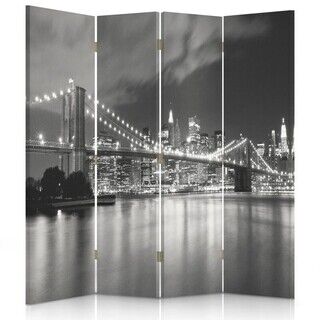 Rumdeler Dobbeltsidet, New York City Bridge Sort og hvid - (145x170)