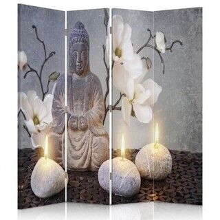 Rumdeler Dobbeltsidet, Buddha ZEN-blomst - (145x170)