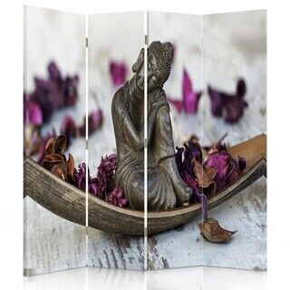 Rumdeler Dobbeltsidet, Buddha med lilla kronblade - (145x170)