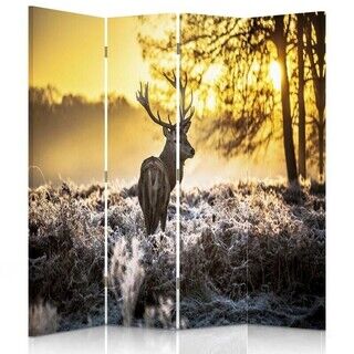 Rumdeler Dobbeltsidet, Hjorte solnedgang natur - (145x170)