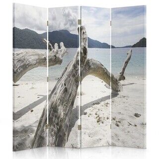 Rumdeler Dobbeltsidet, Trægrene på en tropisk strand - (145x170)