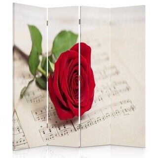 Rumdeler Dobbeltsidet, Red Rose Flower Music - (145x170)