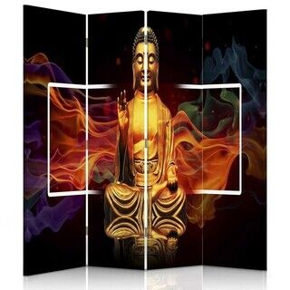 Rumdeler Dobbeltsidet, Buddha Guld Abstraktion - (145x170)