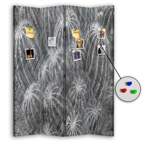 Rumdeler Dobbeltsidet PIN IT, Abstrakt med kaktus - (145x170)