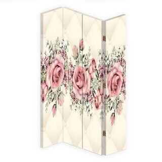 Rumdeler Dobbeltsidet roterbar, Roser Blomster Pink - (145x170)