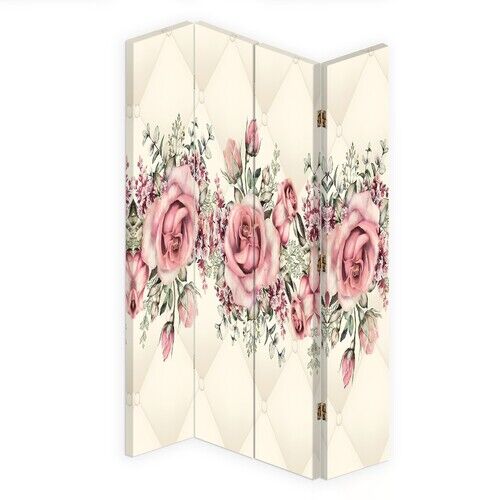 Rumdeler Dobbeltsidet roterbar, Roser Blomster Pink - (145x170)