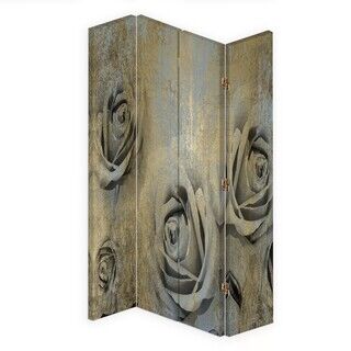 Rumdeler Dobbeltsidet roterbar, Rose blomster guld - (145x170)