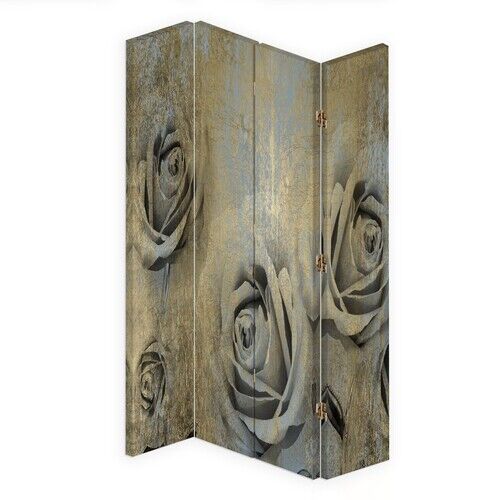 Rumdeler Dobbeltsidet roterbar, Rose blomster guld - (145x170)