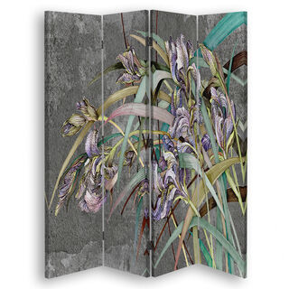 Rumdeler Dobbeltsidet roterbar, Irisblomster i vinden - (145x170)