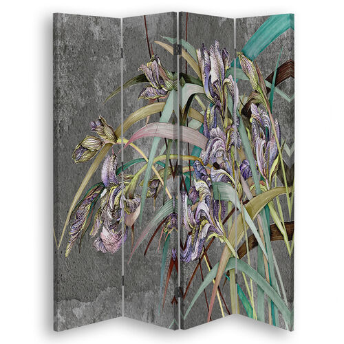 Rumdeler Dobbeltsidet roterbar, Irisblomster i vinden - (145x170)