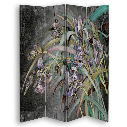 Rumdeler Dobbeltsidet roterbar, Irisblomster i vinden - (145x170)