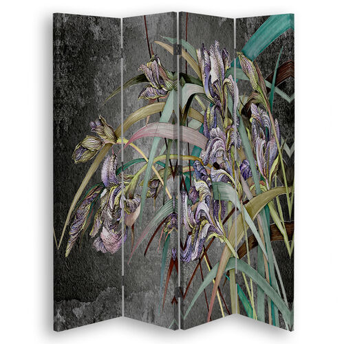Rumdeler Dobbeltsidet roterbar, Irisblomster i vinden - (145x170)