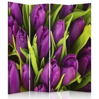 Rumdeler Dobbeltsidet roterbar, Lilla tulipaner - (145x170)