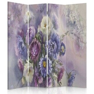 Rumdeler Dobbeltsidet roterbar, Lilla buket af blomster - (145x170)
