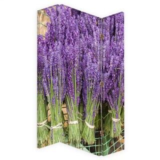 Rumdeler Dobbeltsidet roterbar, Lavendel og violette blomster - (145x170)