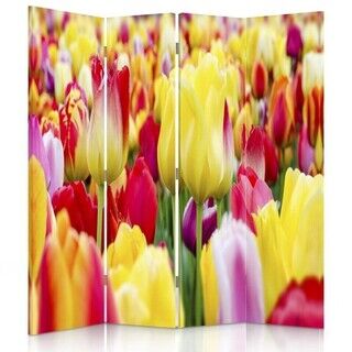 Rumdeler Dobbeltsidet roterbar, Flerfarvede tulipaner - (145x170)