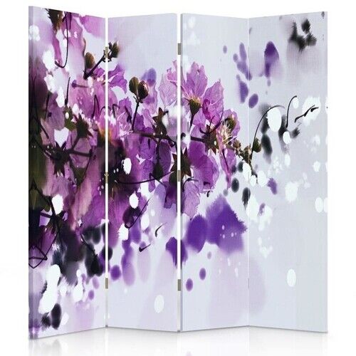 Rumdeler Dobbeltsidet roterbar, Malet blomst i beige - (145x170)