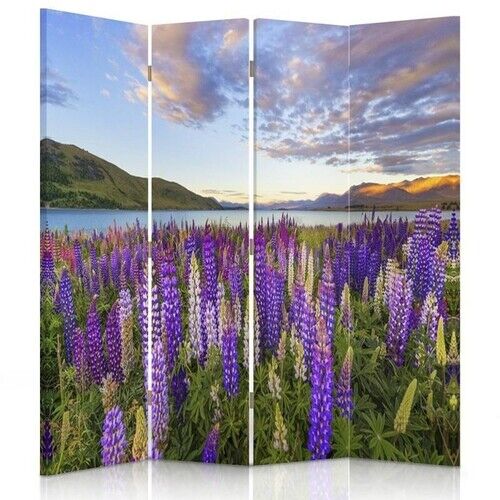 Rumdeler Dobbeltsidet roterbar, Lavendel sø blomster - (145x170)