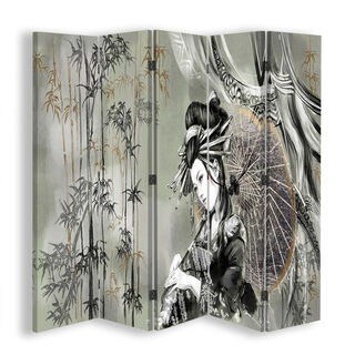 Rumdeler Dobbeltsidet, Geisha og bambus - (180x170)