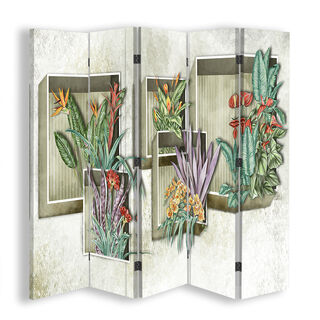 Rumdeler Dobbeltsidet, Firkantede hylder med blomster - (180x170)