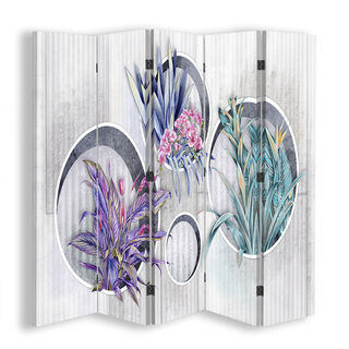 Rumdeler Dobbeltsidet, Firkantede hylder med blomster - (180x170)