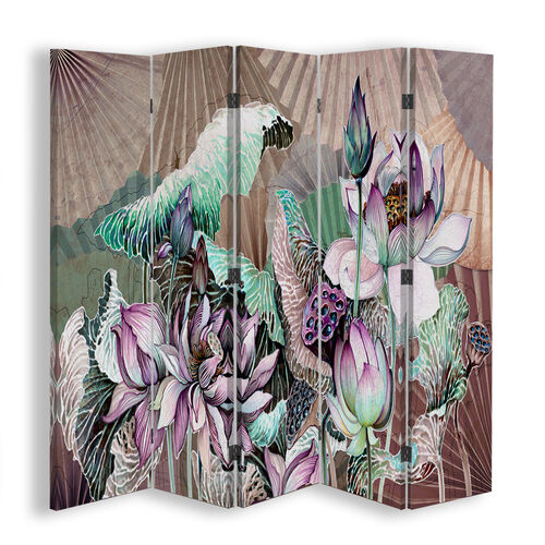 Rumdeler Dobbeltsidet, Hellige lotusblomster og fanter - (180x170)