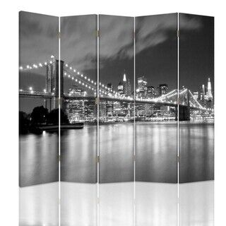 Rumdeler Dobbeltsidet, New York City Bridge Sort og hvid - (180x170)