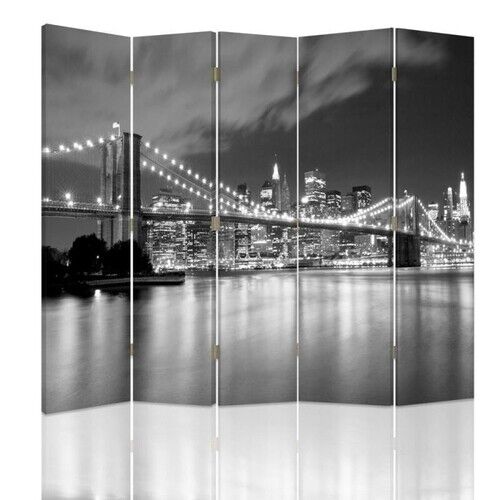 Rumdeler Dobbeltsidet, New York City Bridge Sort og hvid - (180x170)