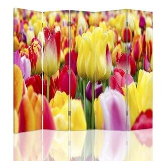 Rumdeler Dobbeltsidet, Flerfarvede tulipaner - (180x170)