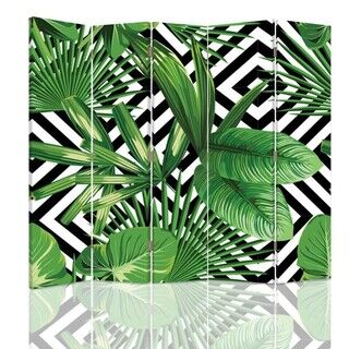 Rumdeler Dobbeltsidet, Blad Geometrisk Grøn - (180x170)