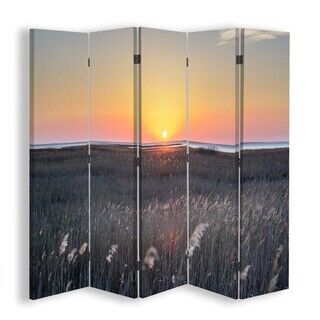 Rumdeler Dobbeltsidet roterbar, Solnedgang over en eng - (180x170)
