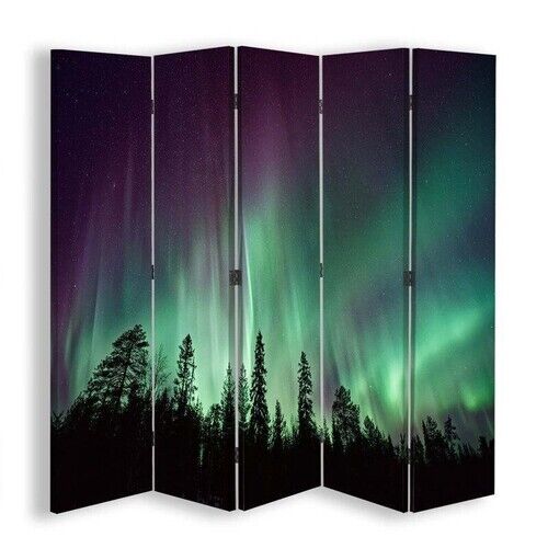 Rumdeler Dobbeltsidet roterbar, Aurora over skoven - (180x170)