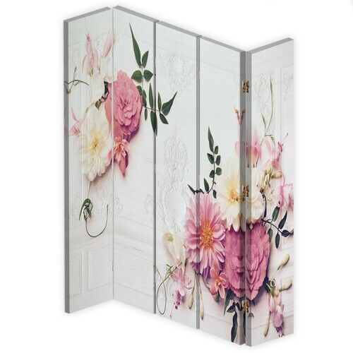 Rumdeler Dobbeltsidet roterbar, Lyserøde vintage blomster - (180x170)